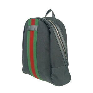 Gucci black Backpack canvas Sherry stripes Web leather Line